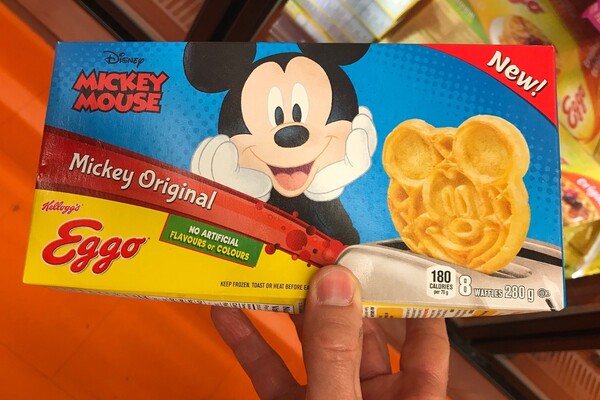 Eggo box with Mickey Mouse