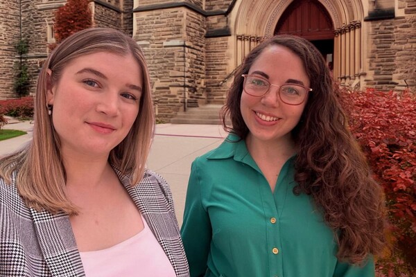 Nina Trask and Nicole Weber on U of T campus
