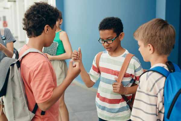 small group of children talking