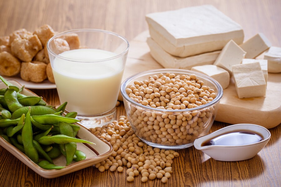 Soy food products; soy beans, tofu, soy milk, edamame
