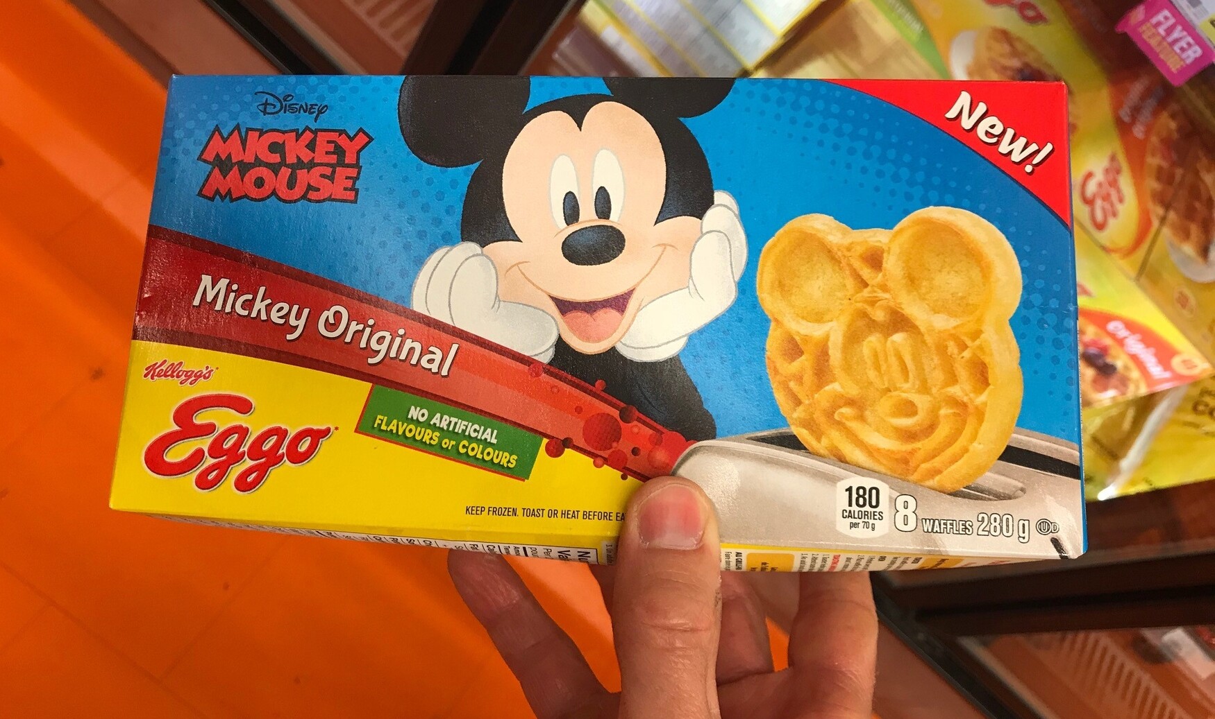 Eggo box with Mickey Mouse