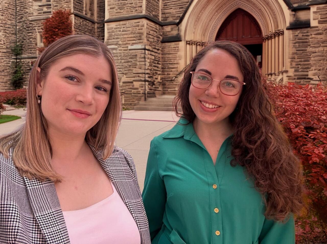 Nina Trask and Nicole Weber on U of T campus