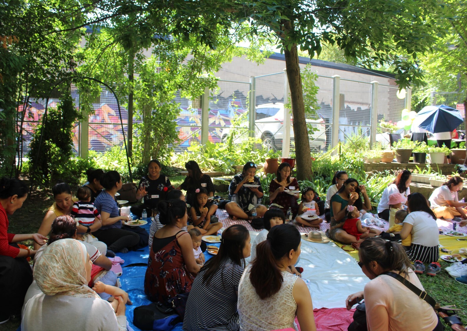 Participants in Canada Prenatal Nutrition Program, outdoors in Toronto